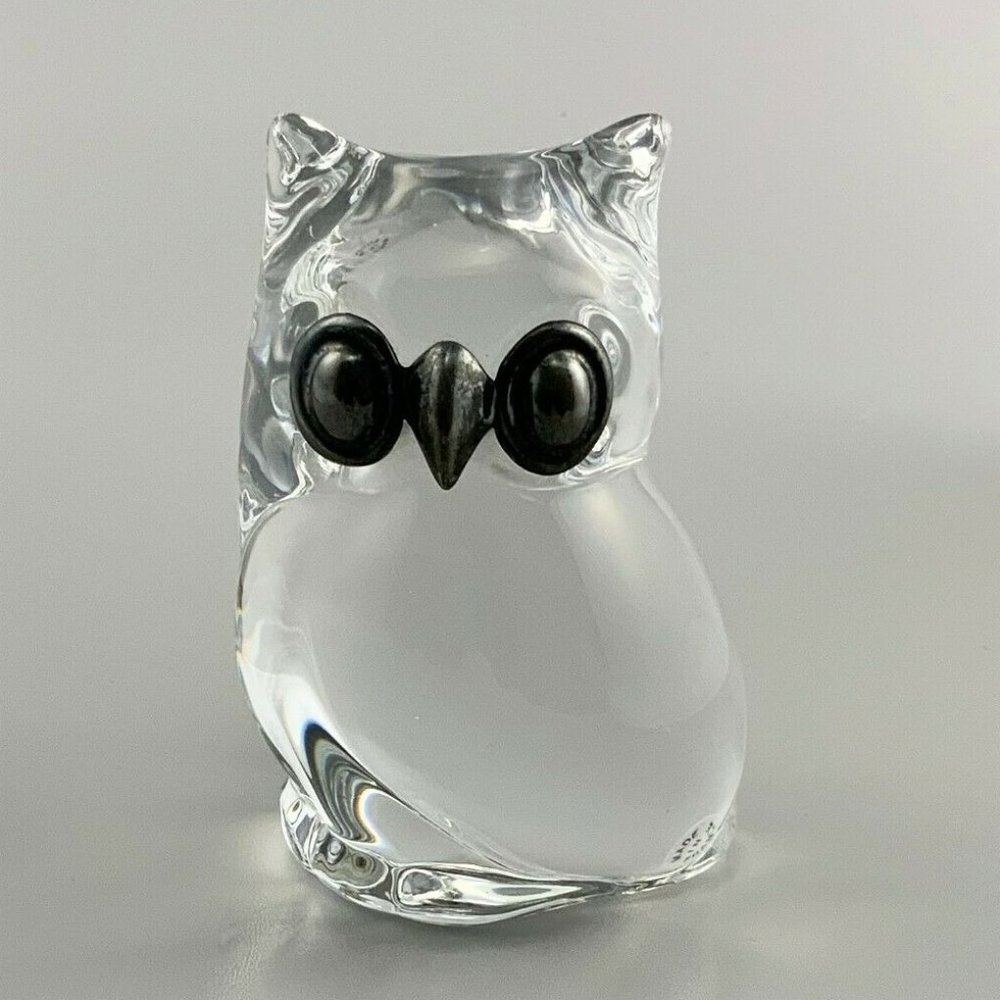Vintage Made in France Crystal Owl Figurine